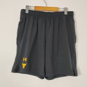Under Armour Men's Athletic Shorts in Black Yellow Size Large Fitted Activewear
